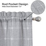 CAROMIO Farmhouse Kitchen Curtains 24 Inch Length Sets Short Boho Linen Small Window Curtains for Cafe Bathroom Basement (Grey, 2 Panels)
