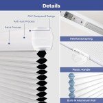 Allesin Cellular Shades Cordless Blackout Honeycomb Blinds for Indoor Windows, Thermal Insulated Window Shades Noise Reduction, Easy to Install, Perfect for Bedroom/Living Room, White - H64 x W36