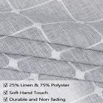 CAROMIO Farmhouse Kitchen Curtains 24 Inch Length Sets Short Boho Linen Small Window Curtains for Cafe Bathroom Basement (Grey, 2 Panels)