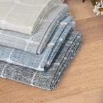 CAROMIO Farmhouse Kitchen Curtains 24 Inch Length Sets Short Boho Linen Small Window Curtains for Cafe Bathroom Basement (Grey, 2 Panels)