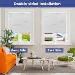 Allesin Cellular Shades Cordless Blackout Honeycomb Blinds for Indoor Windows, Thermal Insulated Window Shades Noise Reduction, Easy to Install, Perfect for Bedroom/Living Room, White - H64 x W36