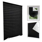Blackout Blinds for Windows，Temporary Window Shades No Drill Blinds Self Adhesive Blinds Black Mini Blinds for Living Room Kithchen Bathroom Window - 24 x 59 Inch (Fits Windows 15in-24 in)