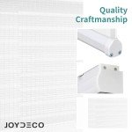 Joydeco 33 Inch Wide White Cordless Zebra Blinds for Windows,Privacy Light Filtering Dual Layer Roller Shades for Home Office Bedroom, 33" W×75" H