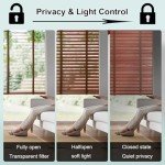 Cordless Wood Blinds, Window Blinds, Wood Blinds, Window Shades Custom Size W20~72" × H30~82" Light Filtering Blinds for Bedroom, Bathroom, Living Room, Glass Door Interior Windows(White)