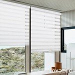 Joydeco 33 Inch Wide White Cordless Zebra Blinds for Windows,Privacy Light Filtering Dual Layer Roller Shades for Home Office Bedroom, 33" W×75" H