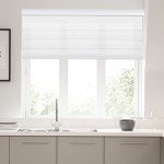 Joydeco 33 Inch Wide White Cordless Zebra Blinds for Windows,Privacy Light Filtering Dual Layer Roller Shades for Home Office Bedroom, 33" W×75" H