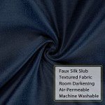 Chyhomenyc Uptown Navy Blue Kitchen Tier Curtains 36 Inch Length 2 Panels, Faux Silk Room Darkening Privacy Short Curtains for Small Window Farmhouse Bedroom Basement Bathroom, Each 30x36 Inch,