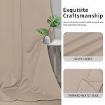 Easy-Going Blackout Curtains for Bedroom, Solid Thermal Insulated Grommet and Noise Reduction Window Drapes, Room Darkening Curtains for Living Room, 2 Panels(42x63 in, Beige)