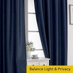 Chyhomenyc Uptown Navy Blue Kitchen Tier Curtains 36 Inch Length 2 Panels, Faux Silk Room Darkening Privacy Short Curtains for Small Window Farmhouse Bedroom Basement Bathroom, Each 30x36 Inch,