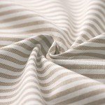 July Joy 3-Piece Cotton Tier Curtains 36 Inches Long Country Kitchen Curtains Set Tab Top for Small Window Bathroom Farmhouse 56" x 36", Linen