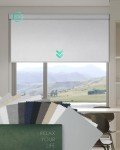 Yoolax Motorized Blinds with Remote, Blackout Smart Blinds for Windows Motorized Roller Shades, Automatic Window Shades Compatible with Alexa for Bedroom Living Room, Fabric Sample (Multicolor)