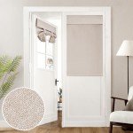 HOMEIDEAS 100% Linen Blackout French Door Curtains, Privacy Door Window Curtains, 26 X 40 Inch Room Darkening Blinds, Thermal Insulated Shades for Bedroom, 1 Panel, Natural