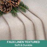 HOMEIDEAS 100% Linen Blackout French Door Curtains, Privacy Door Window Curtains, 26 X 40 Inch Room Darkening Blinds, Thermal Insulated Shades for Bedroom, 1 Panel, Natural