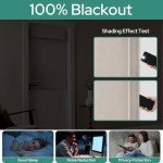 HOMEIDEAS 100% Linen Blackout French Door Curtains, Privacy Door Window Curtains, 26 X 40 Inch Room Darkening Blinds, Thermal Insulated Shades for Bedroom, 1 Panel, Natural