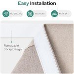 HOMEIDEAS 100% Linen Blackout French Door Curtains, Privacy Door Window Curtains, 26 X 40 Inch Room Darkening Blinds, Thermal Insulated Shades for Bedroom, 1 Panel, Natural
