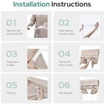 HOMEIDEAS 100% Linen Blackout French Door Curtains, Privacy Door Window Curtains, 26 X 40 Inch Room Darkening Blinds, Thermal Insulated Shades for Bedroom, 1 Panel, Natural