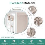 HOMEIDEAS 100% Linen Blackout French Door Curtains, Privacy Door Window Curtains, 26 X 40 Inch Room Darkening Blinds, Thermal Insulated Shades for Bedroom, 1 Panel, Natural