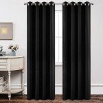 Joydeco Blackout Curtains 95 Inch Length 2 Panels Set, Thermal Insulated Long Curtains& Drapes 2 Burg, Room Darkening Grommet Drapes for Living Room Bedroom Window (W52 x L95 Inch, Black)