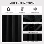 Joydeco Blackout Curtains 95 Inch Length 2 Panels Set, Thermal Insulated Long Curtains& Drapes 2 Burg, Room Darkening Grommet Drapes for Living Room Bedroom Window (W52 x L95 Inch, Black)