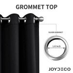 Joydeco Blackout Curtains 95 Inch Length 2 Panels Set, Thermal Insulated Long Curtains& Drapes 2 Burg, Room Darkening Grommet Drapes for Living Room Bedroom Window (W52 x L95 Inch, Black)