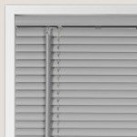 CALYX INTERIORS Room Darkening Vinyl Mini Blinds, Cordless, 1" Slat, 22.5" W x 36" H, Light Gray