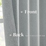 KEQIAOSUOCAI Full Blackout Linen Curtain Panels, Back Tab Rod Pocket Hook Belt Pleated Look Curtains, Energy Efficient Drapes for Living Room Patio Door Blinds Light Grey 72x120 1 Pair