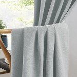 KEQIAOSUOCAI Full Blackout Linen Curtain Panels, Back Tab Rod Pocket Hook Belt Pleated Look Curtains, Energy Efficient Drapes for Living Room Patio Door Blinds Light Grey 72x120 1 Pair