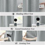 KEQIAOSUOCAI Full Blackout Linen Curtain Panels, Back Tab Rod Pocket Hook Belt Pleated Look Curtains, Energy Efficient Drapes for Living Room Patio Door Blinds Light Grey 72x120 1 Pair