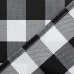 Hiasan 3 Piece Semi Sheer Kitchen Curtains - Light Filtering Buffalo Plaid Tier and Valance Window Curtains Set, Black and White, 52 W x 18 L (1 Panel) + 26 W x 36 L (2 Panels)
