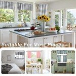 Hiasan 3 Piece Semi Sheer Kitchen Curtains - Light Filtering Buffalo Plaid Tier and Valance Window Curtains Set, Black and White, 52 W x 18 L (1 Panel) + 26 W x 36 L (2 Panels)