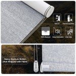 Persilux 100% Blackout Roller Shades Blinds for Windows (72" H x 34" W, Grey) Striped Jacquard Thermal Insulated UV Protection Privacy Window Blinds for Living Room, Easy to Install