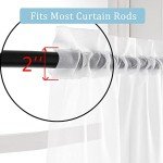 OWENIE White Sheer Curtains, 45 inches Long, 2 Panels, Rod Pocket, Light Filtering, Cafe Curtains for Kitchen, Bedroom, Small Window, 42W x 45L, 100% Polyester