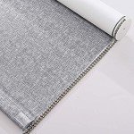 Persilux 100% Blackout Roller Shades Blinds for Windows (72" H x 34" W, Grey) Striped Jacquard Thermal Insulated UV Protection Privacy Window Blinds for Living Room, Easy to Install