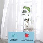 OWENIE White Sheer Curtains, 45 inches Long, 2 Panels, Rod Pocket, Light Filtering, Cafe Curtains for Kitchen, Bedroom, Small Window, 42W x 45L, 100% Polyester