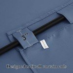 RYB HOME Blackout Curtains for Kitchen, Room Darkening Half Window Treatment Energy Saving Privacy Valances Tiers for Bedroom Bathroom Dining Room, Stone Blue, W42 x L45 inch, 2 Panels
