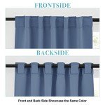 RYB HOME Blackout Curtains for Kitchen, Room Darkening Half Window Treatment Energy Saving Privacy Valances Tiers for Bedroom Bathroom Dining Room, Stone Blue, W42 x L45 inch, 2 Panels