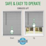 CALYX INTERIORS Room Darkening Vinyl Mini Blinds, Cordless, 1" Slat, 22.5" W x 36" H, Light Gray