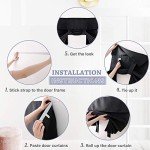 RYB HOME Black Room Darkening French Door Curtains, Thermal Insulated Blackout Blinds Full Privacy Assured Small Window Shade for Kitchen Patio Glass Door, W26 x L40 inch, 1 Panel
