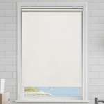 AOSKY Cordless Roller Shades Blackout Blinds for Windows Room Darkening Rolled Up Shades with Spring System, UV Protection Window Shades Door Blinds for Home and Office (23" W x 72" H, Ivory)