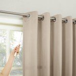 Sun Zero Barrow Energy Efficient Grommet Sliding Patio Door Curtain Panel, 100" x 84", Stone