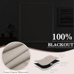 StangH Natural Linen Roman Shade for Doors, Cordless 100% Blackout French Door Shade with Magnetic Lift, Easy Install Privacy Window Blind for Living Room Office, W 26 x L 64, 1 Panel