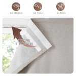 StangH Natural Linen Roman Shade for Doors, Cordless 100% Blackout French Door Shade with Magnetic Lift, Easy Install Privacy Window Blind for Living Room Office, W 26 x L 64, 1 Panel
