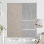 StangH Natural Linen Roman Shade for Doors, Cordless 100% Blackout French Door Shade with Magnetic Lift, Easy Install Privacy Window Blind for Living Room Office, W 26 x L 64, 1 Panel
