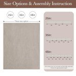StangH Natural Linen Roman Shade for Doors, Cordless 100% Blackout French Door Shade with Magnetic Lift, Easy Install Privacy Window Blind for Living Room Office, W 26 x L 64, 1 Panel