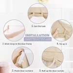 RYB HOME Room Darkening French Door Curtains Thermal Insulated Small Window Covering Durable Vertical Privacy Blinds Tie Up Sidelight Shades for Bedroom, W26 x L40 inch, 1 Panel, Biscotti Beige