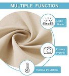 RYB HOME Room Darkening French Door Curtains Thermal Insulated Small Window Covering Durable Vertical Privacy Blinds Tie Up Sidelight Shades for Bedroom, W26 x L40 inch, 1 Panel, Biscotti Beige