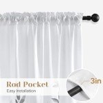 HOMEIDEAS Non-See-Through Light Grey and White Privacy Sheer Curtains 52 X 63 Inch Length 2 Panels, Leaf Floral Printed Light Filtering Semi Sheer Window Curtains Drapes for Bedroom Living Room