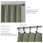 Simplebrand Ava Sage Green Blackout Curtains for Bedroom 84 Inch Length 2 Panels Set, Solid Thermal Insulated Privacy Living Room Window Treatment Curtains Blackout Drapes, W40 x L84 Inch, Sage Green