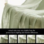 MIULEE Linen Textured Kitchen Window Curtains over Sink 24 Inch Length Semi Sheer Farmhouse Small Small Curtains for Cafe Bathroom Basement, Short Rod Pocket Tier Curtains 2 Panels W26XL24, Sage Green