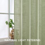 MIULEE Linen Textured Kitchen Window Curtains over Sink 24 Inch Length Semi Sheer Farmhouse Small Small Curtains for Cafe Bathroom Basement, Short Rod Pocket Tier Curtains 2 Panels W26XL24, Sage Green